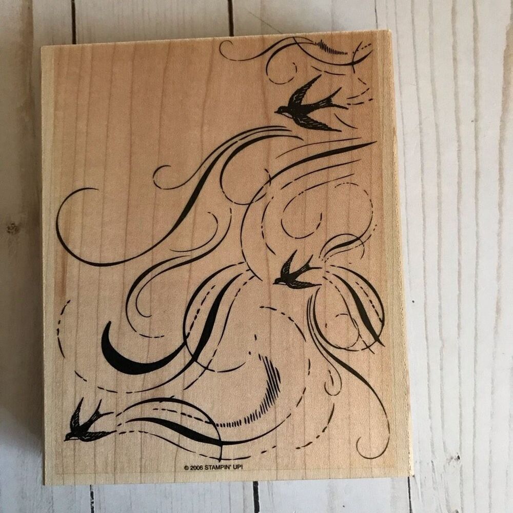 Stampin up! wood mounted rubber stamp French flair card making New without tags